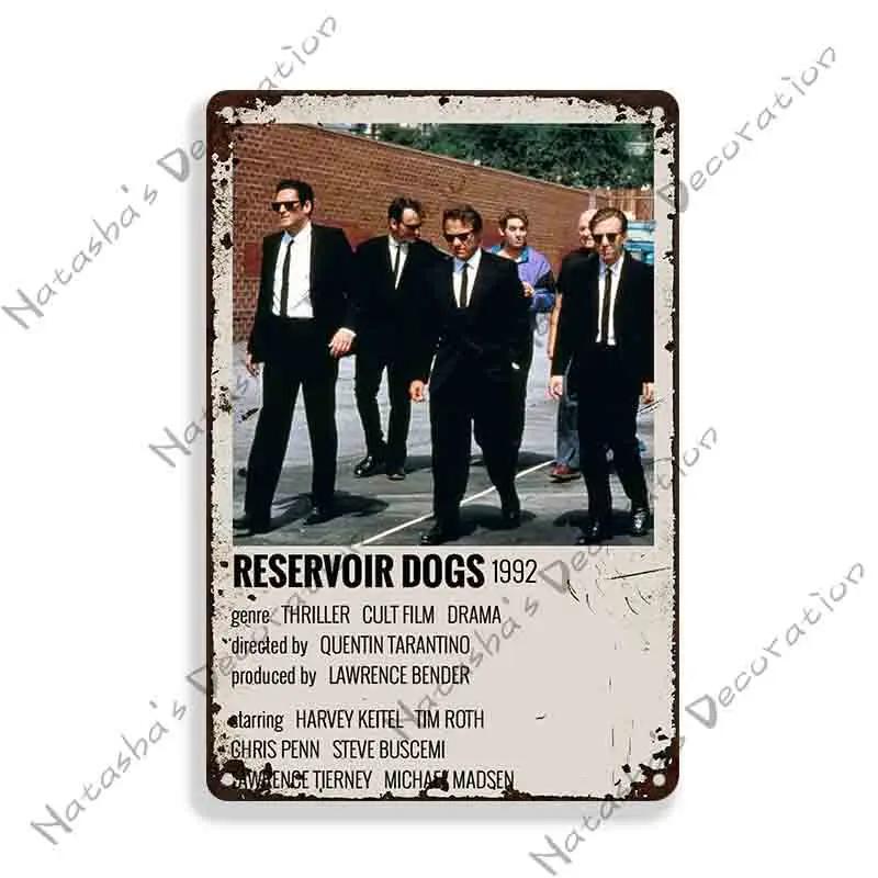 Бешеные псы Постер Классический фильм Металлический постер Винтажная металлическая вывеска Бар Дом Гараж Настенный декор Металлическая табличка Индустриальный декор