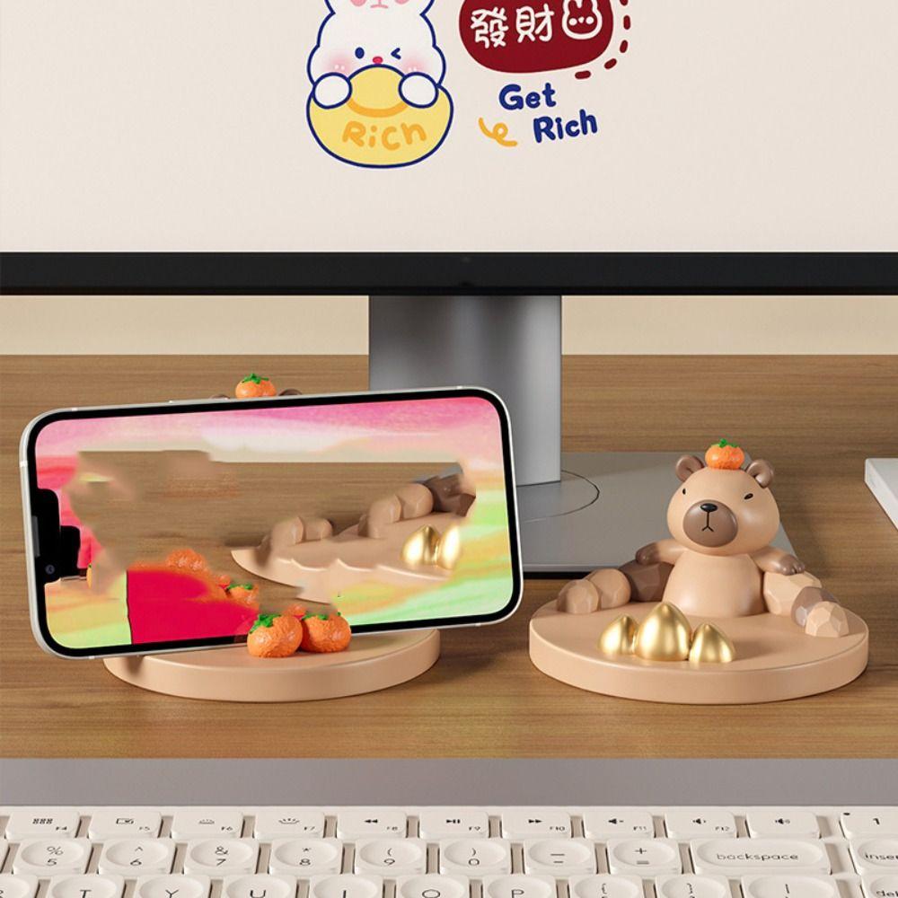 Resin Capybara Phone Stand Anti-slip Capybara Desk Lazy Bracket  Smart Phone Display