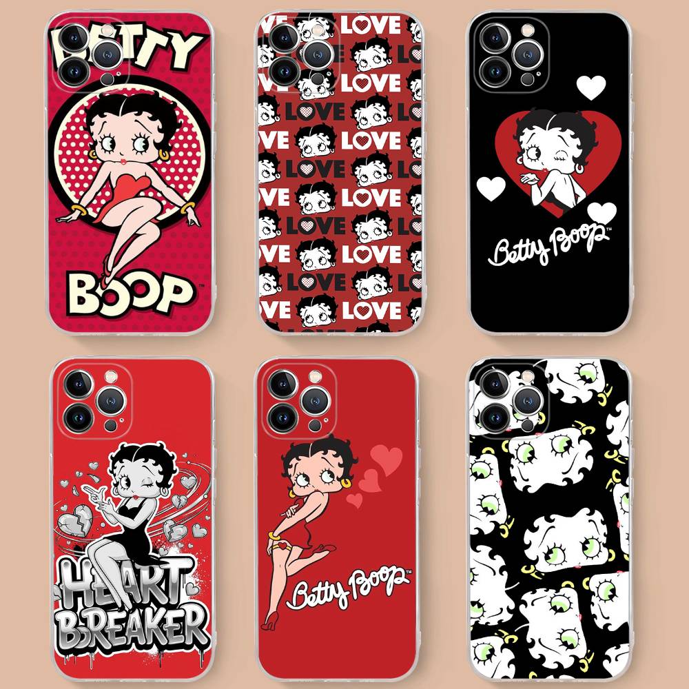 Анимация B-Бетти Буп Прозрачный ТПУ Чехол для Телефона Для IPhone 17 11 12 13 14 15 16 Pro Max 16 Plus Чехол
