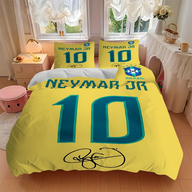 3Pcs Brasilian Football Legend Bedding Sets For All Sizes New 3D Printed Bed Cover Comforter Duvet Cover Pillowcase Bedroom Decoration