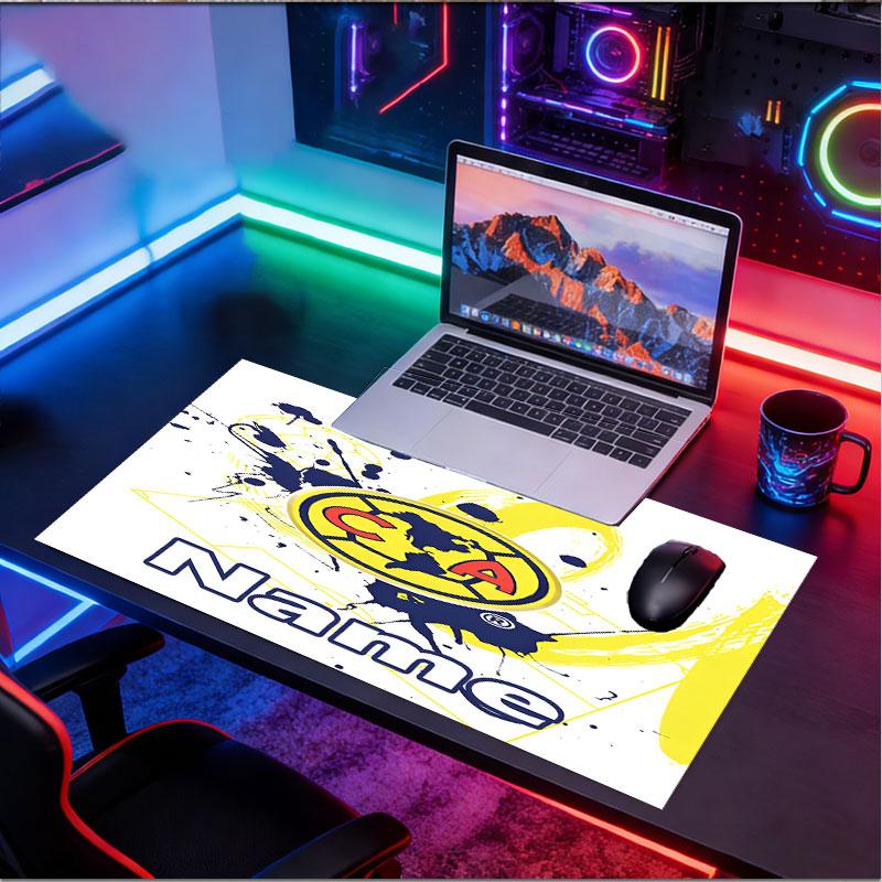 Custom Name Personalized Club America Pattern Mousepad, Laptop PC Desk Mat, Decorative Desk Mat for Home Keyboard Pad Gift