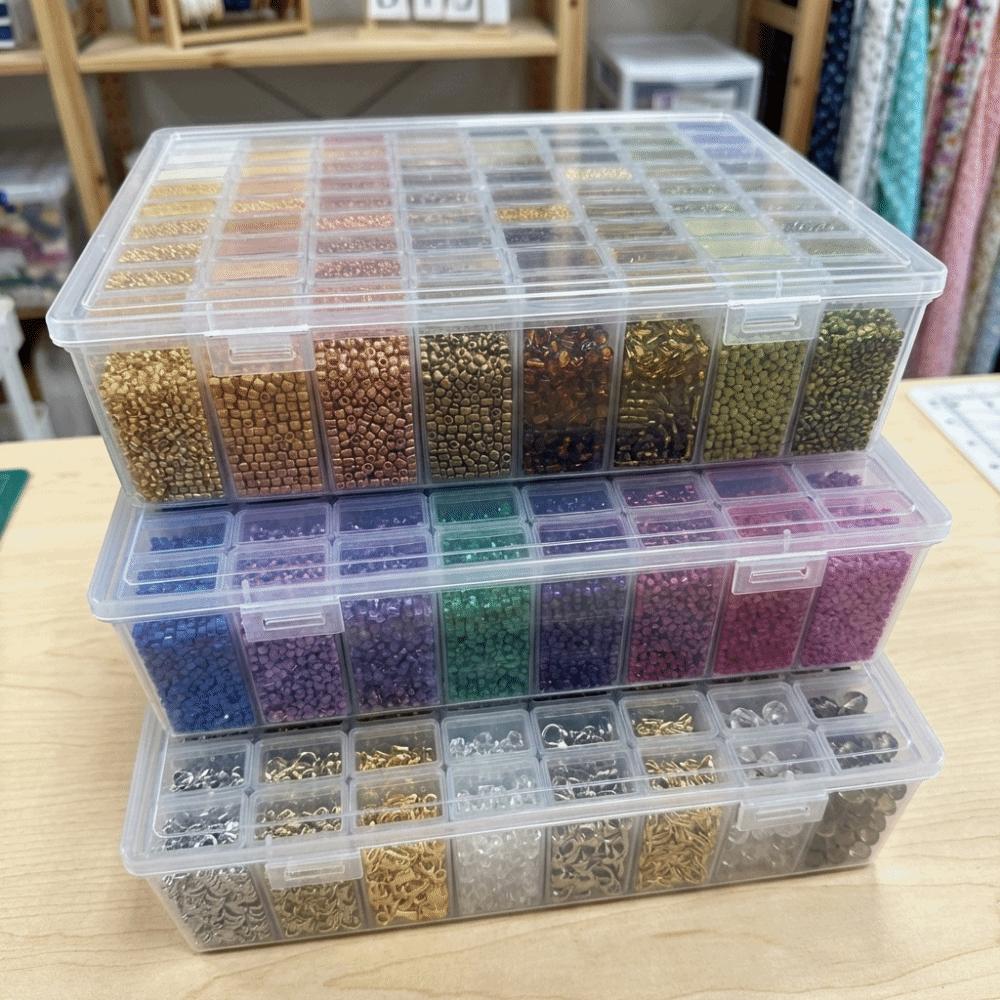 Пластиковый контейнер для хранения бусин Perler Прямоугольный Большая вместимость Кейс для хранения бусин для плавления Пылезащитный с крышкой Настольный контейнер для хранения