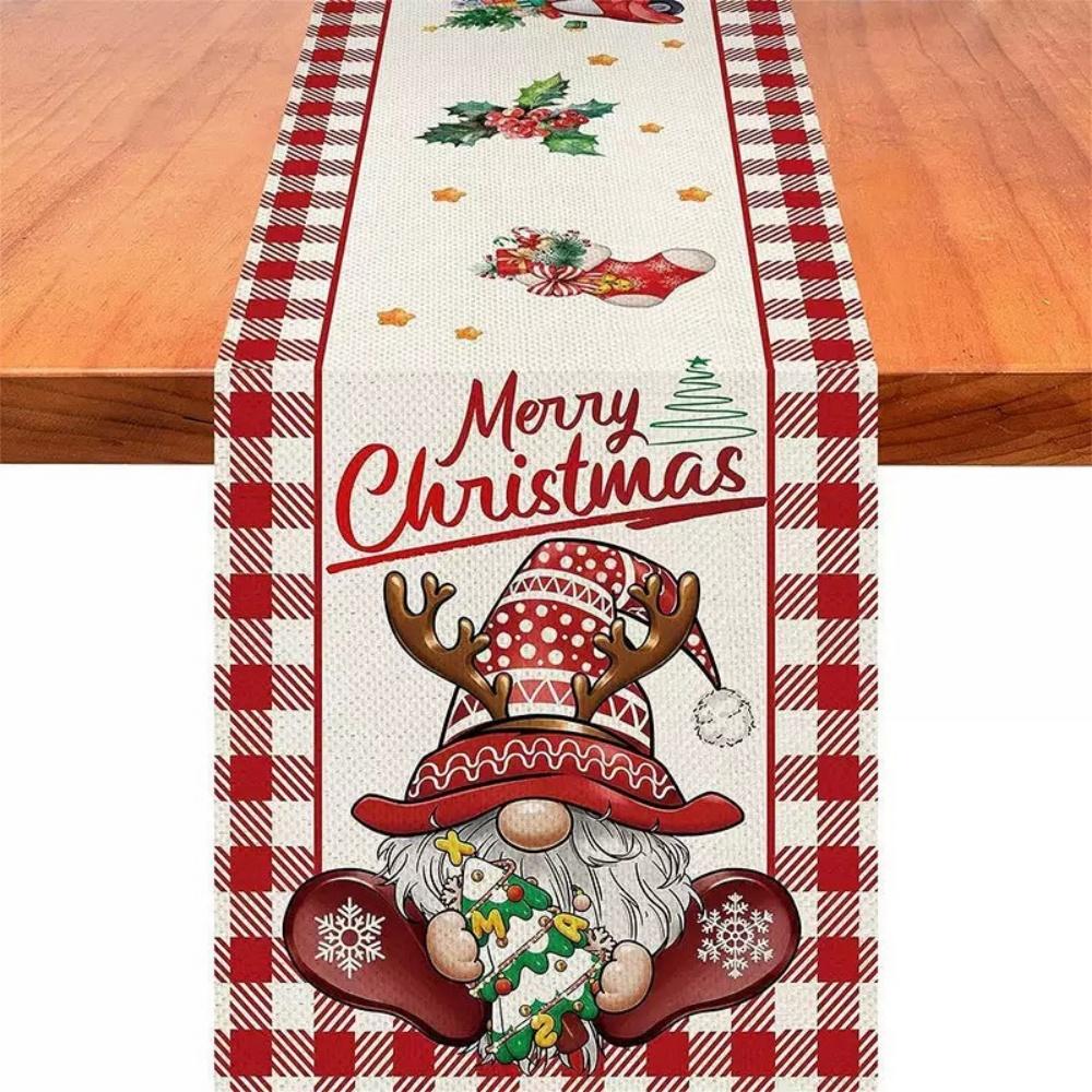 The Christmas series table flag red "Merry Christmas" seasonal winter kitchen table decoration is suitable for family party deco
