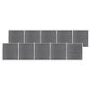 Composite Wood-plastic and Aluminum Garden Fence - vidaXL - 1737x186 Cm - Grey