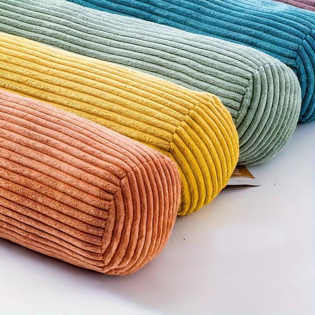 3D Stripe современная цилиндрическая подушка-поддержка вельветовая подушка, машинная стирка, наполнитель из полиэфирного волокна, подходит для использования в помещении