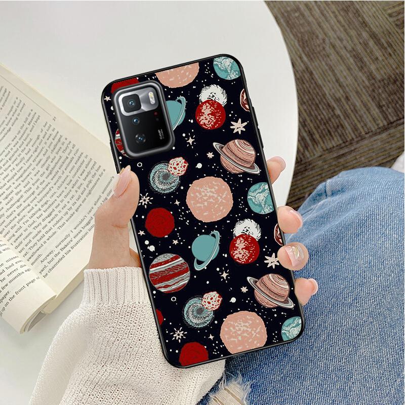 Phone Case For Xiaomi Redmi Note 13 12 Pro 11 10 Pro 12S 11S 10S Redmi 10 13C 9C 10C Cartoon Space Planet Funda Coque Case