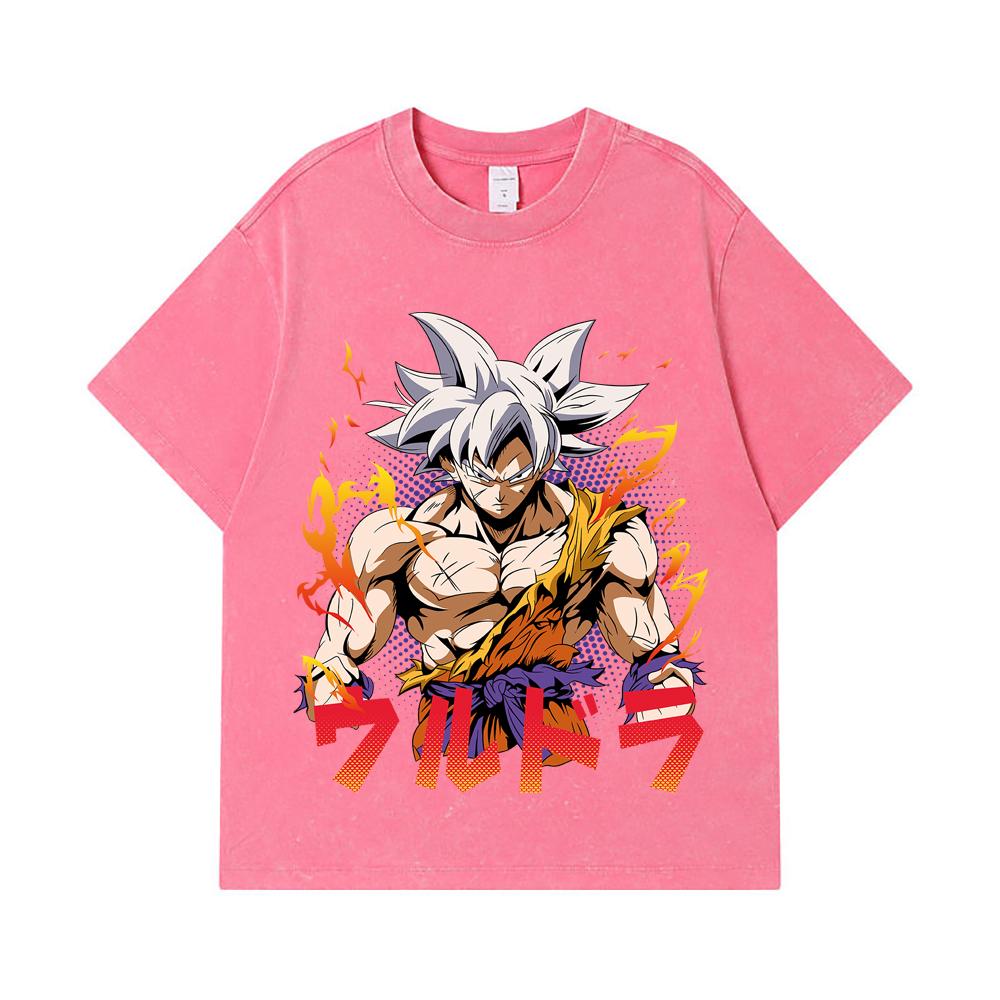 275 GSM Washed T-shirts 100% Cotton Dragon Ball V11 Goku Ultra Print Unisex Heavy Cotton T Shirt