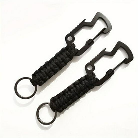 Multifunctional Camouflage Paracord Carabiner Keychain with Quick Release
