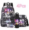 4Pcs/set Anime Cute KPop Printed Backpack with 750Ml Water Bottler for Teenager Student Girl Boy Bookbag Kid Gift Large Capacity waterproof Travel Bag