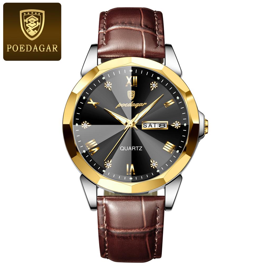 New Leather Business Watch Men Warterproof Sports Mens Watch Top Brand Luxury Clock Male Quartz Wristwatch