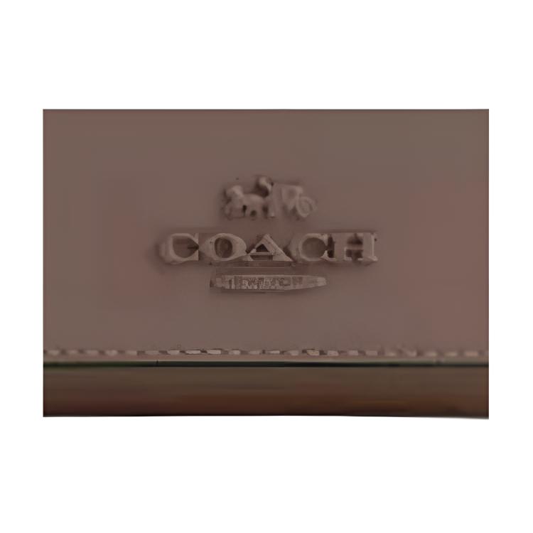 Coach Micro 11 Logo Snap Closure Refined Calfskin Wallet Women wallet Dark-Stone CP260-IMV2R