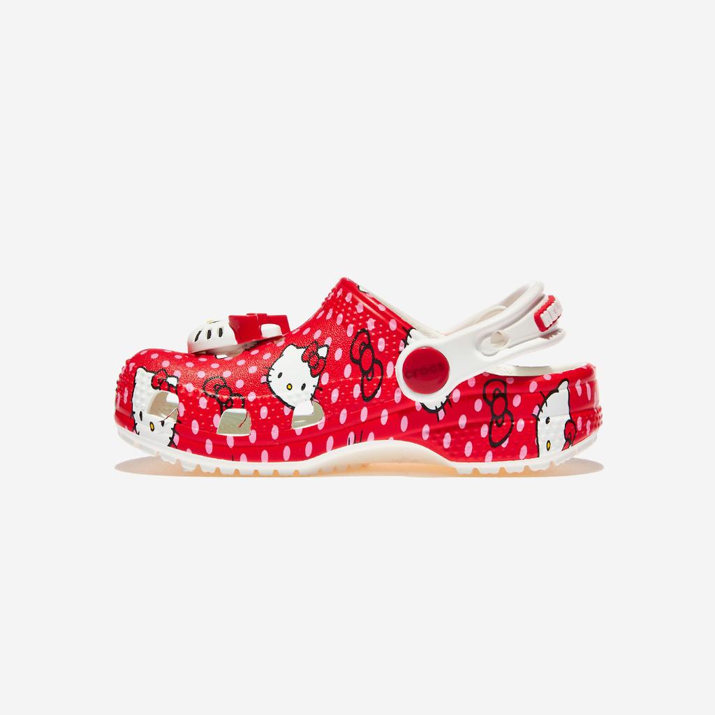 Crocs Hello Kitty Красные классические клоги для малышей, CRS210577, 1010113129, Популярная корейская обувь