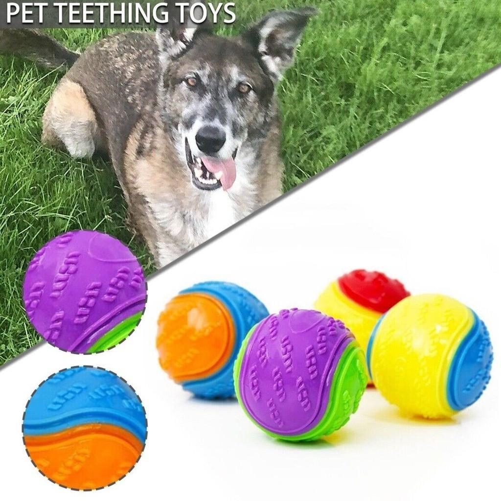 Toy Squeaky Dog Balls Rubber Durable Bouncy Chew Ball Puppy Play Tpr Outdoor