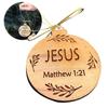 25 шт. Подвеска с именем Иисуса, деревянные плоские подвесные украшения, религиозные рождественские елочные украшения для каминной двери дома