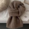 Hot Winter Thermal Knitted Scarf Women Raccoon Velvet Fur Wool Scarf Luxury Solid Color Shawl Wraps Windproof Warmer Neckerchief