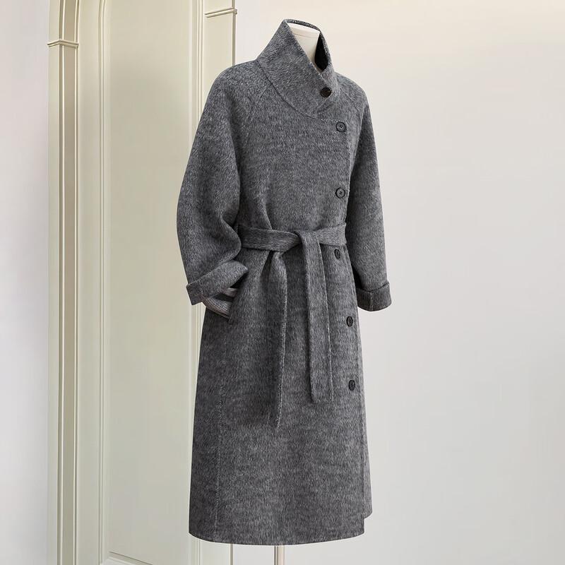 Women's Stand Collar Double-Faced Wool Coat