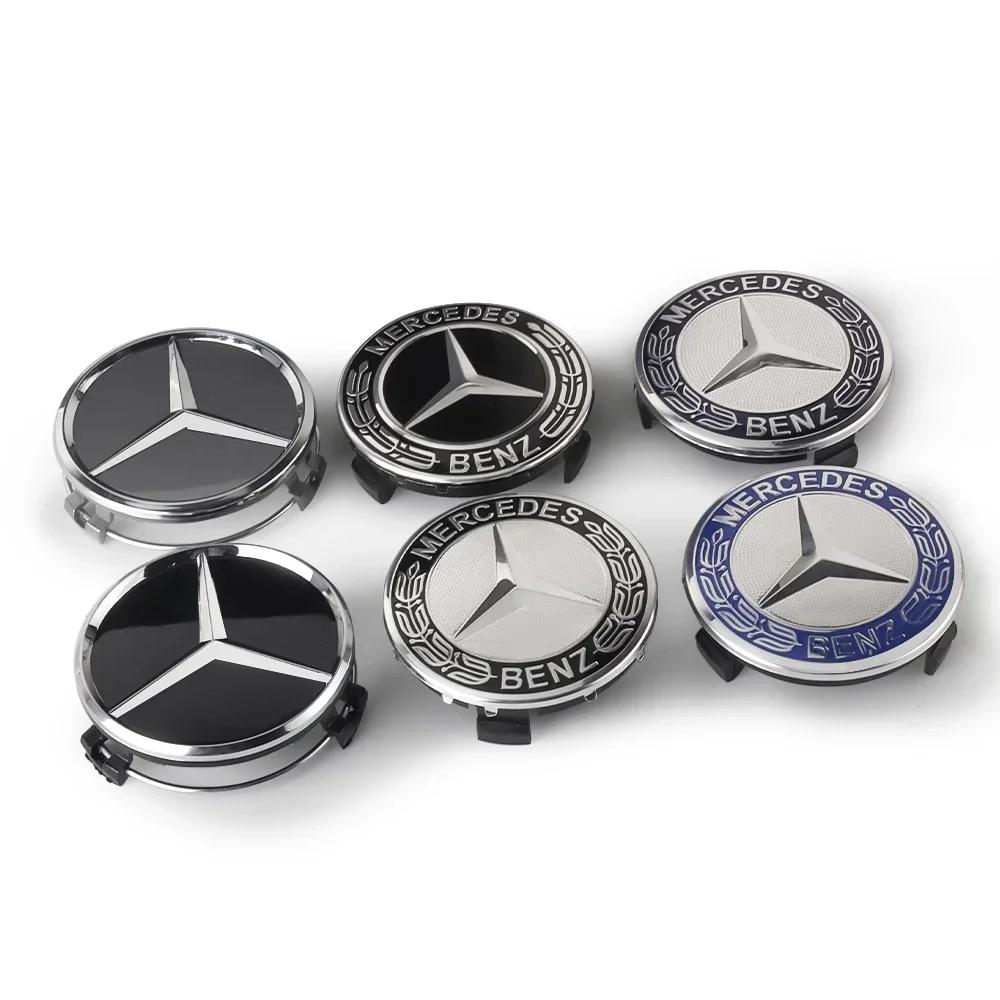 CDW1 For Mercedes Benz 4PCS 75mm Car Wheel Center Cap Hub Covers Badge Accessories for Mercedes benz AMG C E S GLE CLC Class W204 W20