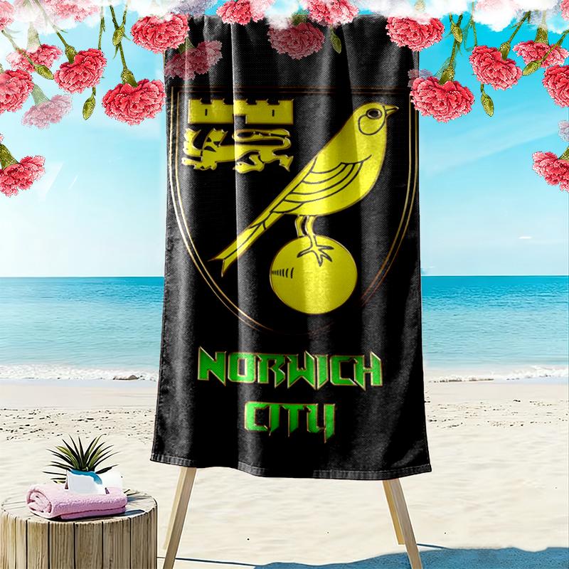 Norwich City Football Club Print Beach Towel, Large Soft Quick Dry Towel for Beach Camping Swimming