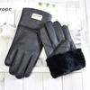 Winter Warm Sheepskin Fur Gloves Men's Thickened Windproof and Cold-Proof Outdoor Riding Sheep Leather Wool Finger Gloves