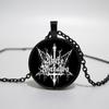 Satanic Goat Necklace Glass Dome Pendant Satanic Church Jewelry Inverted Pentagram Pendant Necklace