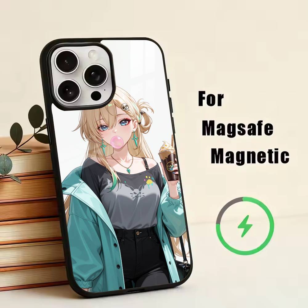 L-Lyney WW-Wuthering Waves  Phone Case For iPhone17,16,15,14,13,12,11 Plus,Pro Magnetic For Magsafe Wireless Charging