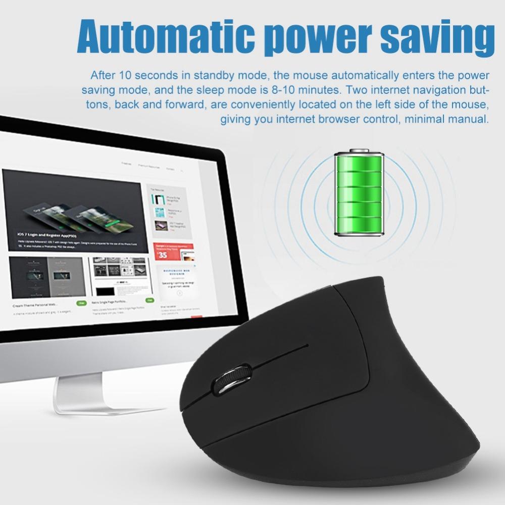 2.4GHz Wireless Mouse Adjustable DPI Vertical Mouse Lefty Design Optical Mouse Office