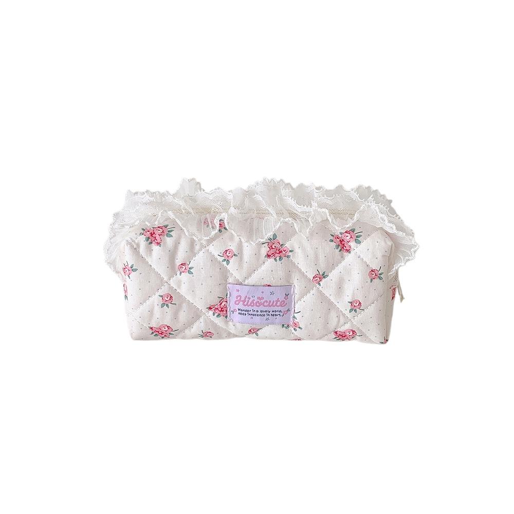 Desktop Storage Ruffle Lace Stationery Bag Bear Bunny Pen Bag Pencil Pouch Office