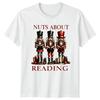 Nuts About Reading Nussknacker Bücher Hobbys Herren T Shirt Damen Grafik Top Vintage Washed Stylish Homme Streetwear Fashion