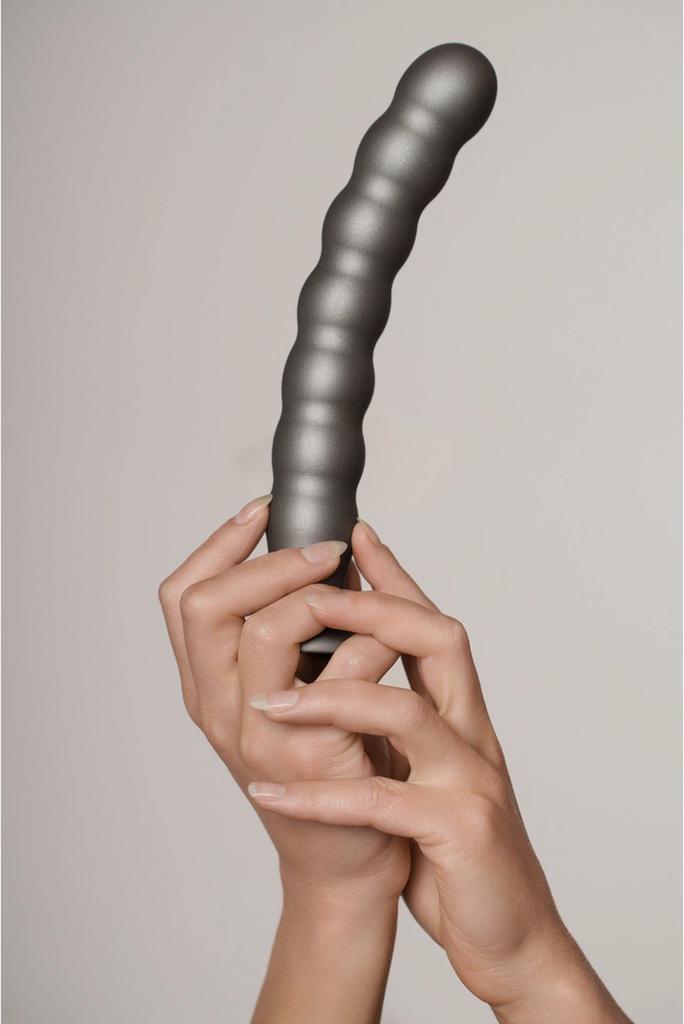 Ouch! - Silicone G-Spot Dildo with Beads - 20.5 cm