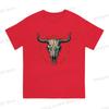 Tops  Cotton Fun Fashion Vintage Cow Skull Unisexs and Womens Tshirts   Tshirt Top