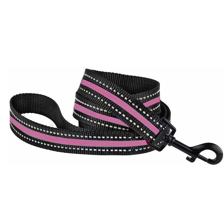 Classic Pet Leash Nylon Webbing Dog Leash Night Reflective Explosion-proof Dog Leashes for Medium and Large Dogs and Cats Outdoor Travel