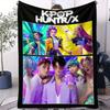 K-Pop Розовый Стиль Одеяло Охотники на Демонов Фланелевый Плед Горячее Аниме Мягкое Теплое для Гостиной Дивана Покрывало для Кровати Кемпинг Подарок для Фаната