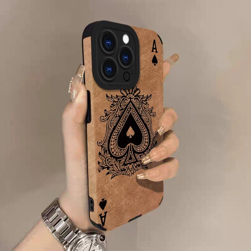 Чехол для телефона Spade A из кожи ягненка для iPhone 17 Pro Max Air 16 16e 15 14 13 12 11 Pro Max Plus X XS MAX XR Задняя крышка