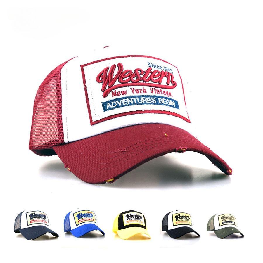 Western New York Vintage Embroidered Trucker Hat, Adjustable Breathable Mesh Baseball Cap