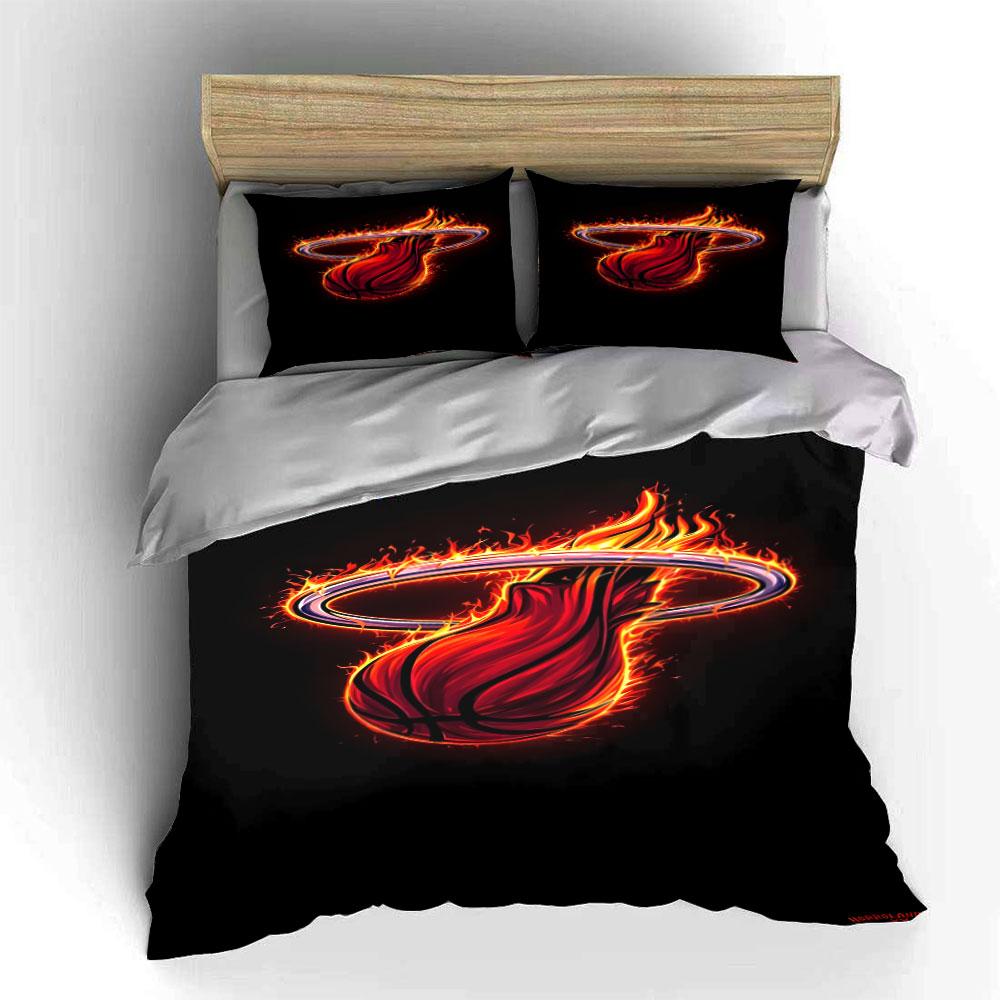 Fiery basketball logo pattern. Bedding sets Duvet cover sets Duvet covers Pillowcases(1*Duvet Cover 2*Pillowcases without duvet insert)
