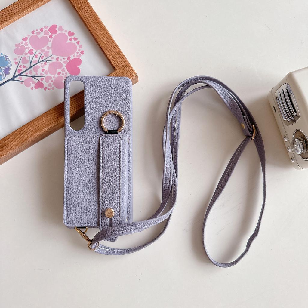 Ремешок на запястье Crossbody Кольцо-держатель Магнитный кошелек Кожаный чехол Для Sony Xperia 1V 10V 5V 5IV 10IV 1IV 5V Длинный шнурок Чехол-сумка