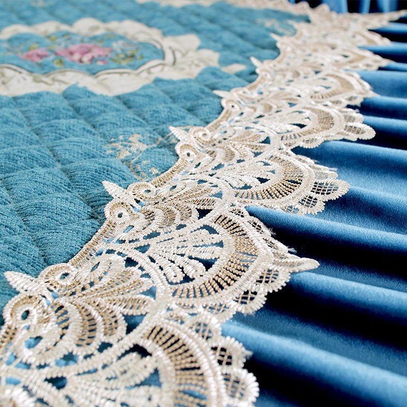 Утолщенная кружевная вышитая чехол на диван хлопковая стеганая велюровая подушка для дивана L Противоскользящая подушка на сиденье Защитные чехлы для мебели Ткань