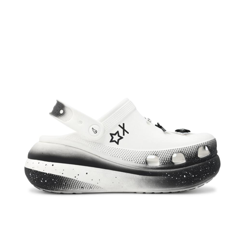 Crocs Crush Clog Made with Stars Pure Love Simulator Subculture Y2K Mine Bow Stars Punk Splash Hole Shoes Unisex Black & White