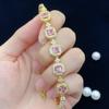 BELLA BOX New Hot Sale Simulation Color Tourmaline Princess Square Full Diamond Bracelet Feminine Fashion Hand Jewelry