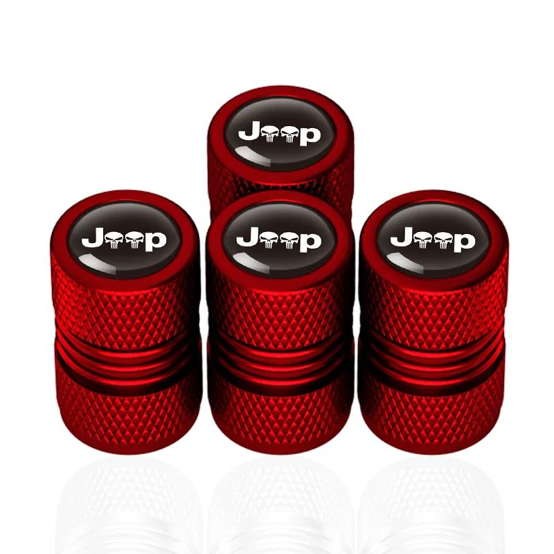 4Pcs Car Wheel Tire Valve Caps Tyre Stem Covers For Renegade Compass Wrangler Patriot Grand Cherokee Rubicon