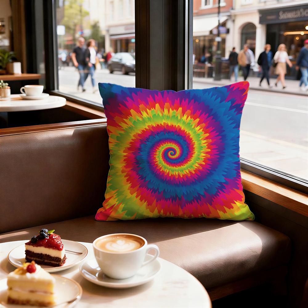 Tiedye Cushion Cover Set of Decorative Short Plush Pillow Covers for Sofa Soft Cushion Case x cm