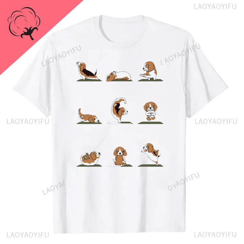 Funny Pug Yoga TShirt Puppy Yoga Poses and Meditation Latest Unisex Kawaii T Shirts Printing Unisex Tops Gift Streetwear COTTON