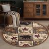 Ретро Американский Ковер Круглый Ковер для Стула Ковер для Спальни Прикроватный Устойчивый к Пятнам Водопоглощающий Ковер