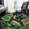 1pc Jungle Leaves Office Round Area Rug, Indoor Mat Suitable ForOffice, Under Office Chairs Bedroom Living Room Home Decor, Room Deco D109