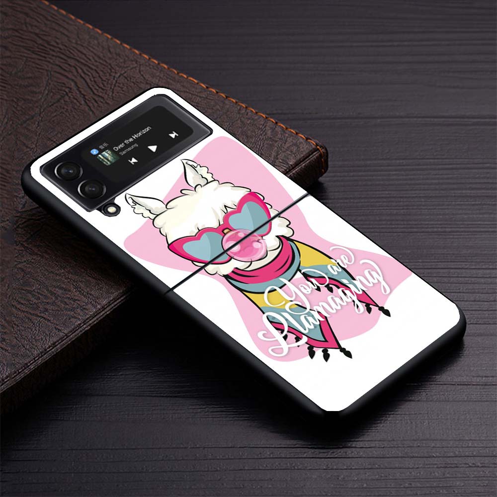 Lama Llama Alpacas Phone Case for Samsung Galaxy Z Flip7 Flip6 5G Flip4 Flip5 Flip3 Cover Z Flip 7 6 5 4 3 PC Shell Coque Galaxy