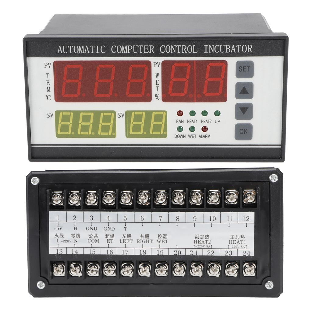 220V Incubator Thermostat High Accuracy Automatic Egg Turning Temperature Humidity Controller