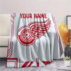 Custom Name,Detroit Red Wings Printed Flannel Blanket, soft throw for bedroom sofa, washable, Christmas present, great gift.
