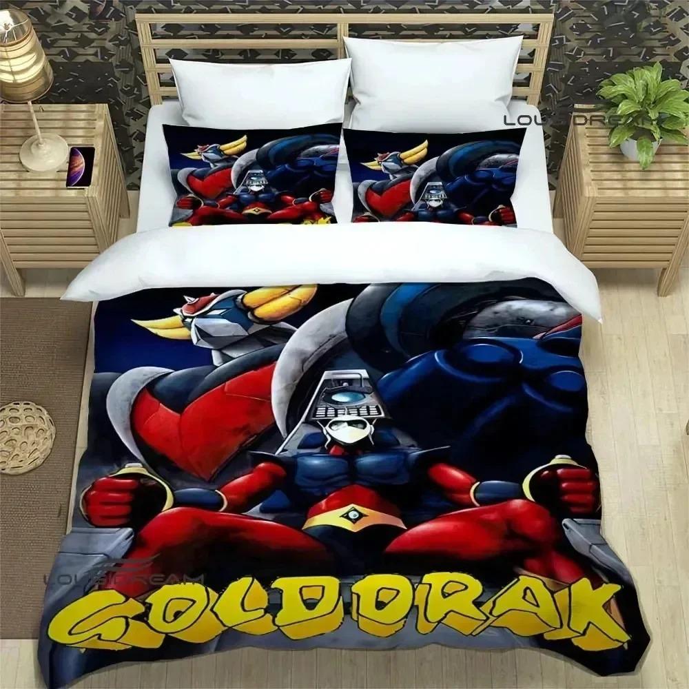 Постельное белье Ufo Robo Grendizer Goldorak 3D-печать Подходит для спальни Комплект с пододеяльником и наволочками Детский домашний текстиль