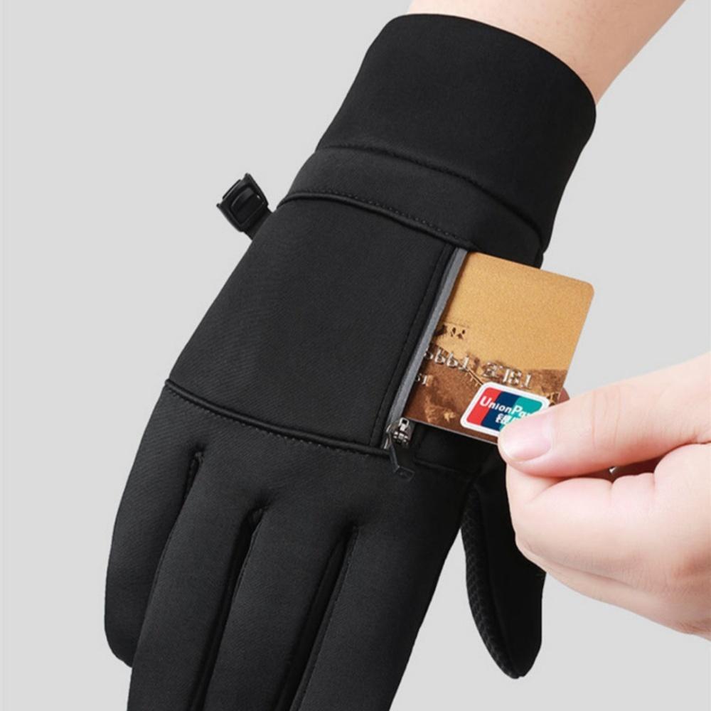Men Winter Waterproof Cycling Gloves Sports Running Motorcycle Ski Touch Screen Fleece Gloves Non-slip Warm Full Fingers