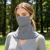 Защита от солнца Быстросохнущая ткань Ледяной шелк Защита лица с дышащей сеткой Охлаждающая ткань Полное покрытие Удлиненный бафф-маска для лица